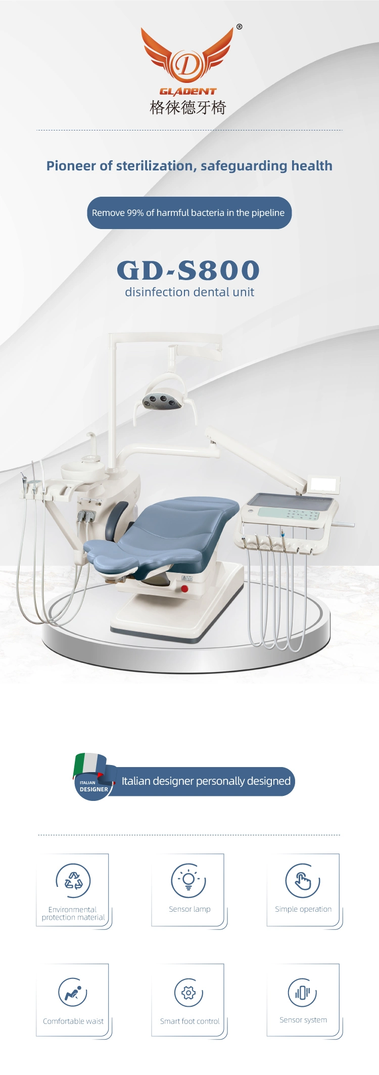 Luxurious Imported Upholstery China Dental Chair Unit, Medical Equipment Suppliers, Medical Device, Medical Instruments, Medical Products