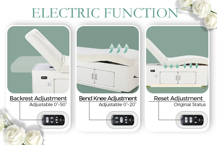 Thermal Massage Table Bed Electric SPA Beauty Bed Facial Bed Salon Equipment with Cabinet and Light